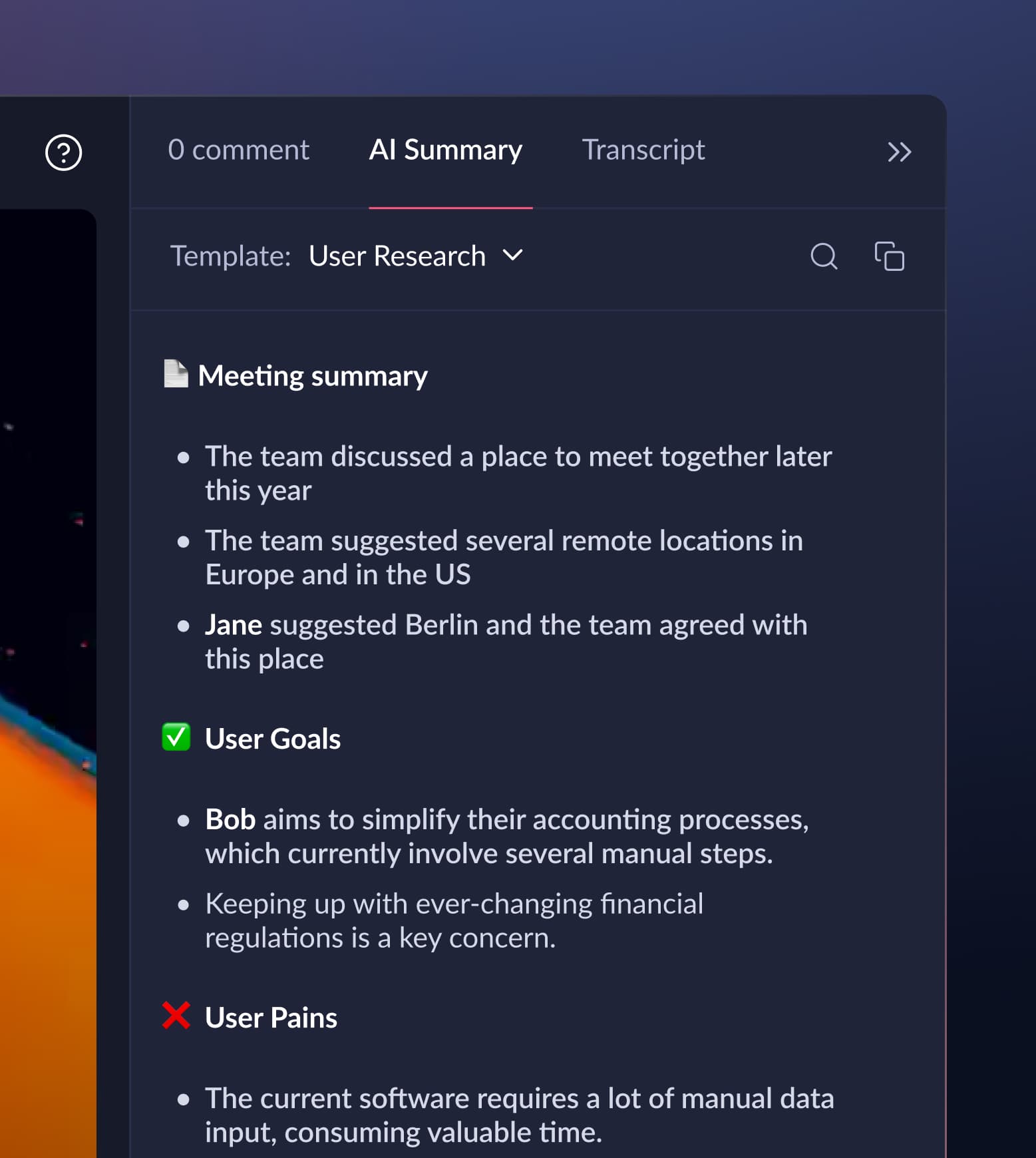 AI meeting summary