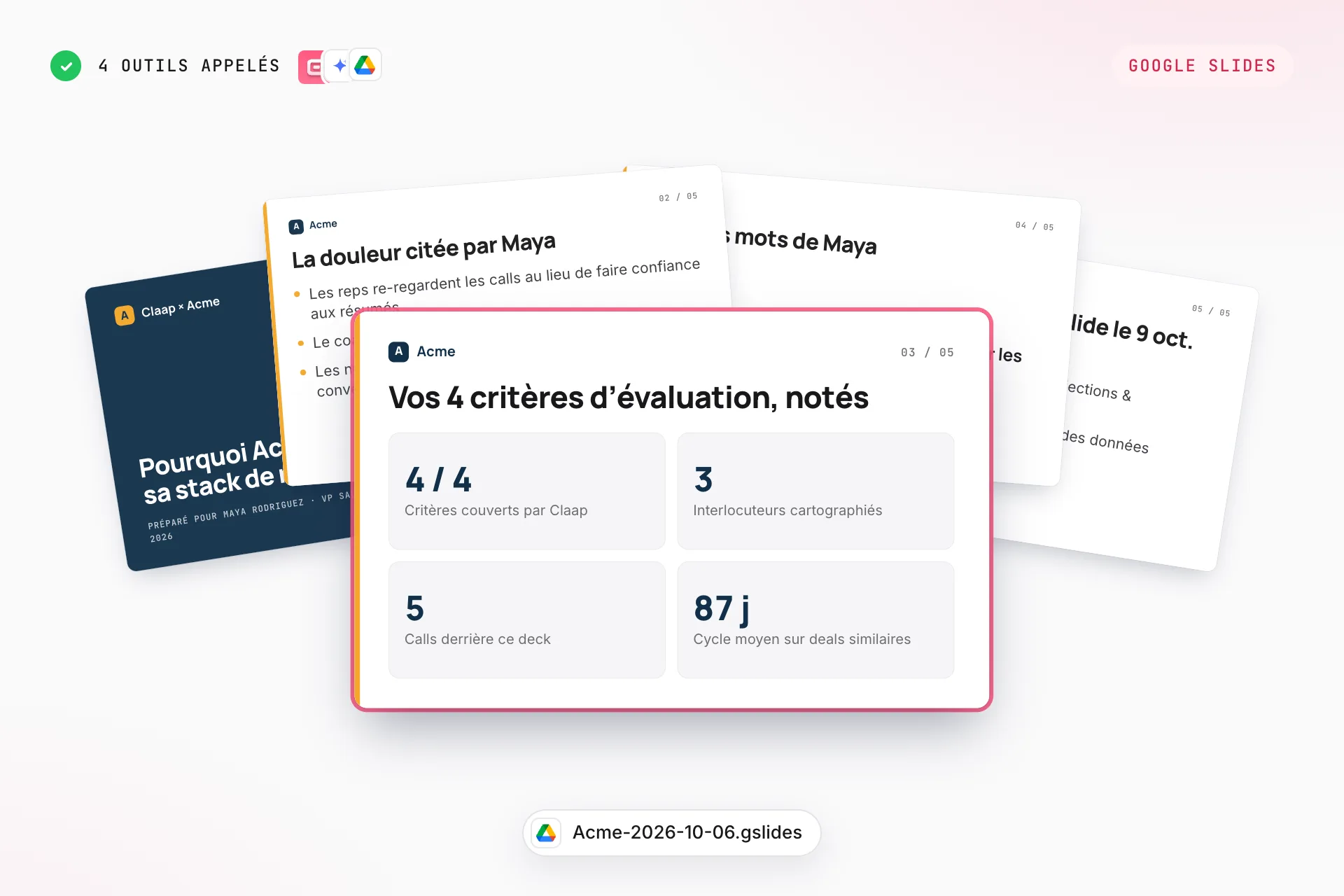 Sales Deck Builder, Exemple de résultat